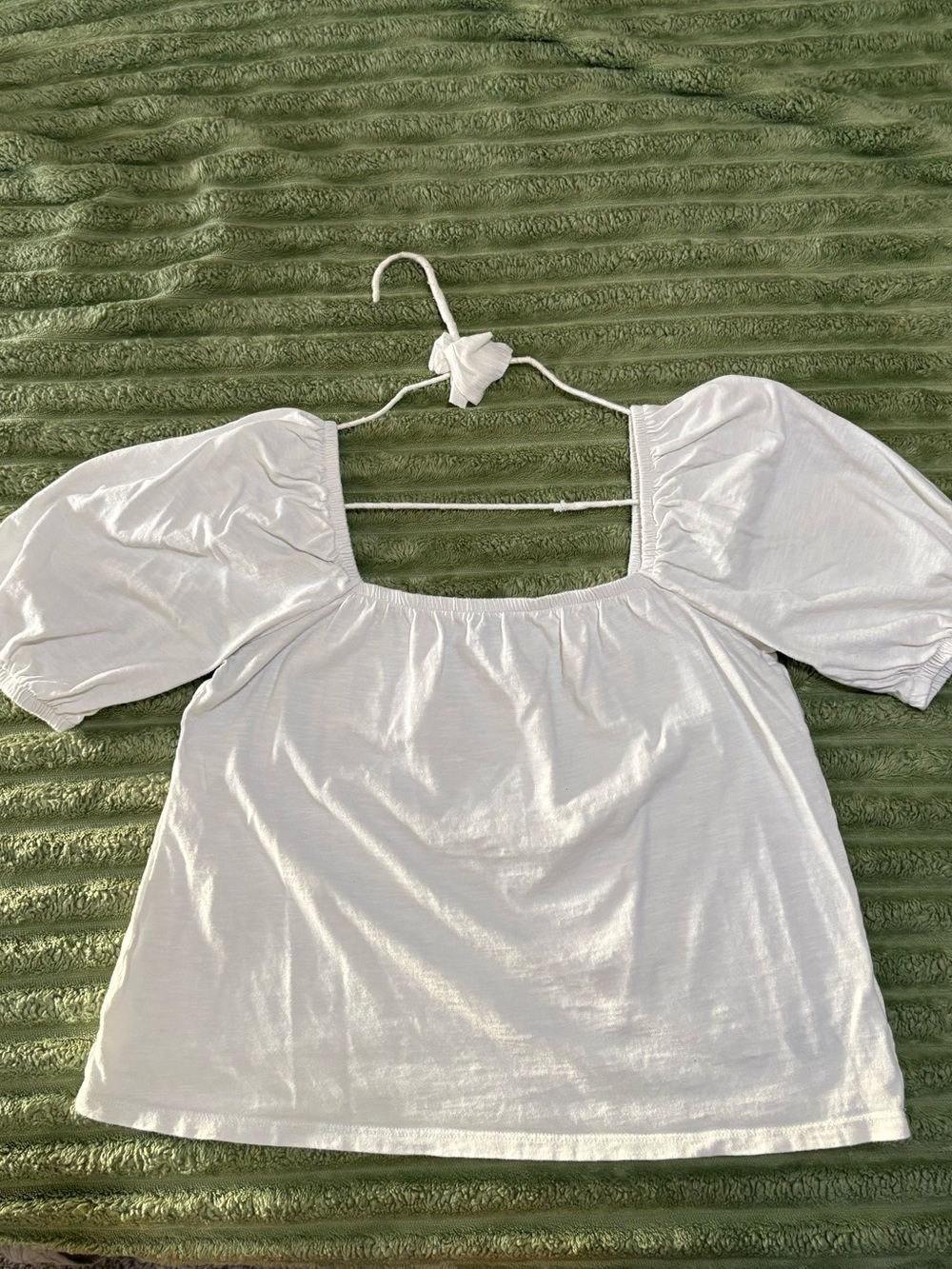 Old Navy White Square Neck Puff Sleeve Top